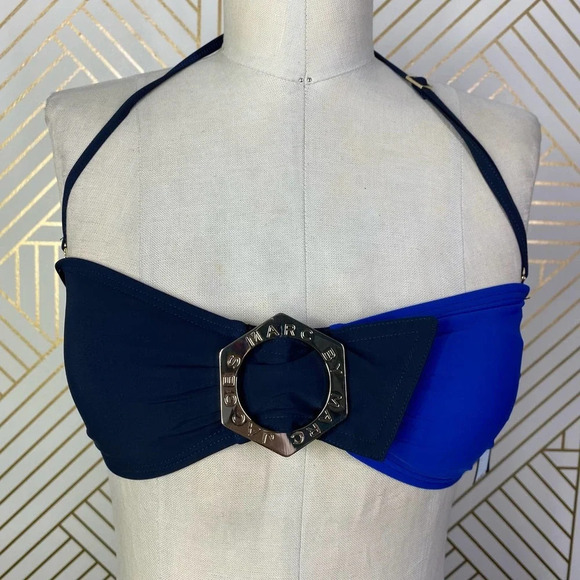 Marc‎ by Marc Jacobs Broken Solids Bandeau Bikini Top Two Toned Blue Size US XS - Picture 4 of 12